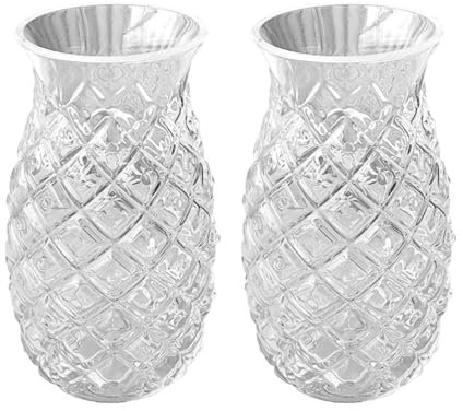 YLSZHY 2 Vasos con Forma de Piña para Bebidas, Taza de Vidrio Multifuncional de 480 Ml para Batidos de Bebidas de Jugo de Café, Suministros para Fiestas en el Hogar, Cocina, Restaurante, Bar