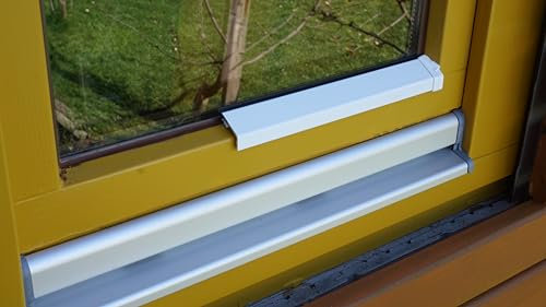 Flügelabdeckprofil Fenster Wetterschutzschiene Aluminium Wetterschenkel S (Weiß, 40 cm)