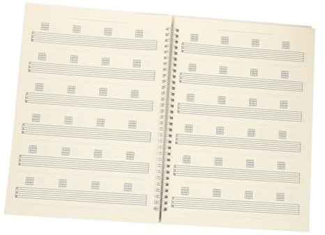 BESTonZON Gitarrennotenheft A4 Mit Spiralgebundenem Notizbuch Pp Abdeckung Leicht Und Tragbar Für Gitarrenanfänger Und Musikkomposition