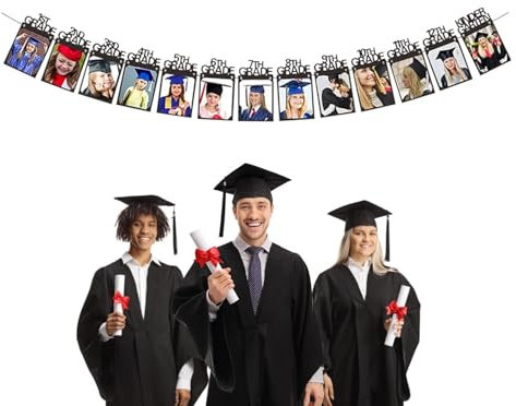 Pzuryhg Graduation Photo Banner Class of 2024 - Graduation Decoration Photo Banner | Grade Event Banner, Congrats Grade Picture Frame for Middle School High School College