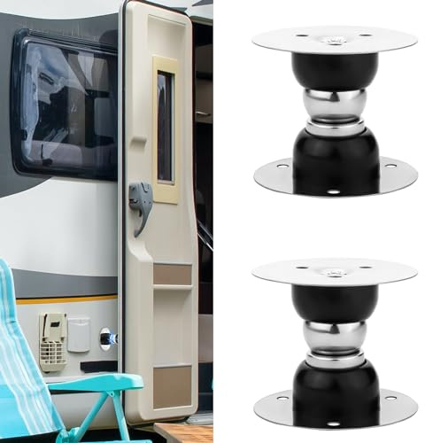 2 Pack RV Magnetic Door Holders, Strong Magnet Door Stop RV Baggage Door Catch Latch with Screws & Adhesive for RV Camper Motor Home Cargo Trailer Accessories (Black)
