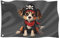 Drapeau pirate / 60 x 40 cm / 23,6 x 15,7 pouces / résistant aux intempéries avec œillets / extérieur et intérieur / drapeau pour mât de drapeau / 100 % polyester (chien pirate 1 (taille S))