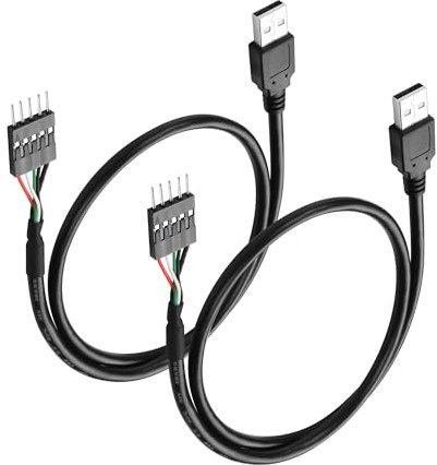 PNGKNYOCN Dupont 5 Pines Macho a Cable Adaptador USB, USB Macho a Dupont 5 Pines Macho con 0,1 /2,54 mm de Paso de Cable de Placa Base 50CM/1.64FT (2-Pack)