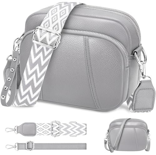 JUYANO Crossbody Bag Damen Handtasche Umhängetasche Leder, Kleine, mit Breitem Gurt, Stylisch, mit Kartenschlitz, Abnehmbar, Schultergurt
