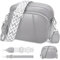 JUYANO Umhängetasche Damen, Handtasche Damen Mittelgroß Leder mit Breitem Gurt Moderne Crossbody Bag mit 3 Reißverschlussfächern und 1 Verstellbar Abnehmbar Schultergurt