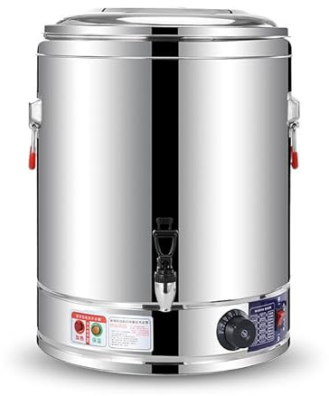 IGHSNZUH Stainless Steel Catering Urn, Commercial Electric Water Boiler with Anti-Drip Tap, Temperature Control Locking Lid Tea Urn(70L)