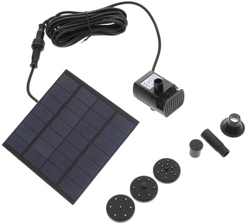 Toddmomy 7 V 1 2 W 180 L/H Solarstrom-Wasserpumpe Solarpanel-Set Außenbrunnen Aquarium Brunnen Pool Gartenteich Tauchpumpe