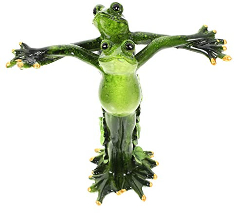 Veemoon Handgefertigte Frosch-Figur Aus Robustem Harz Wetterfest Langlebige Gartendekoration Und Niedliche Tierstatue Für Garten Wohnzimmer Schreibtisch Und Geschenkidee