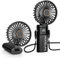 Ventilateur à Main, Mini Ventilateur Portatif, 5200mAh Rechargeable, Petit Ventilateurs de Poche Avec 6 Vitesses, 180° Ventileur USB Pliable pour la Maison, le Bureau, l'Ecole, l'Extérieur, Noir