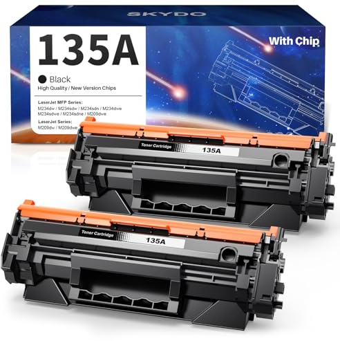 W1350A Toner Ersatz für HP 135A W1350A W1350X Toner für hp M209 M209dw | kompatibel mit hp Laserjet M209 M209dw MFP M234 M234dw M234sdw M234sdn (2X 135A Schwarz ,mit chip)