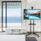 Bonnlo Soporte TV Ruedas Móvil para Piso Ajustable en Altura y Giratorio (15°), Base con Compartimiento para Ruedas, Porta Cámara y VESA 400x600 – para TV LCD/LED/Plasma de 32-70 Pulgadas hasta 60 kg