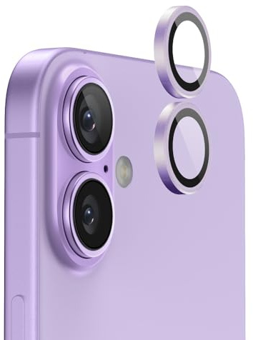 FLOLAB NanoArmour for iPhone 17 Camera Lens Protector Durable, Tempered Glass Camera Cover, Aluminum Camera Ring, Anti Reflective TruColors Ultra Clear, and Easy to Install - Light Purple