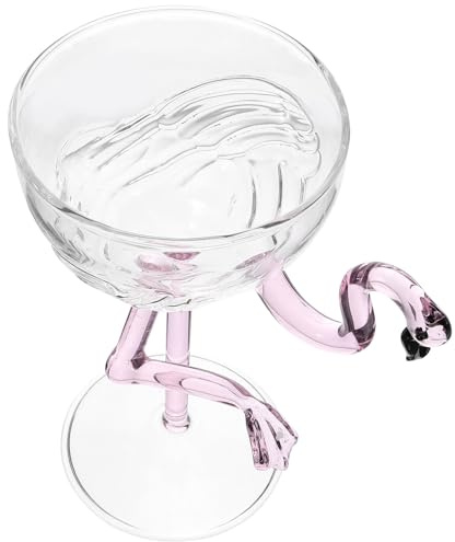 ANDRESLAD Verre à Cocktail Flamant Rose en Verre Résistant Décoratif pour Fête et Maison Design Original