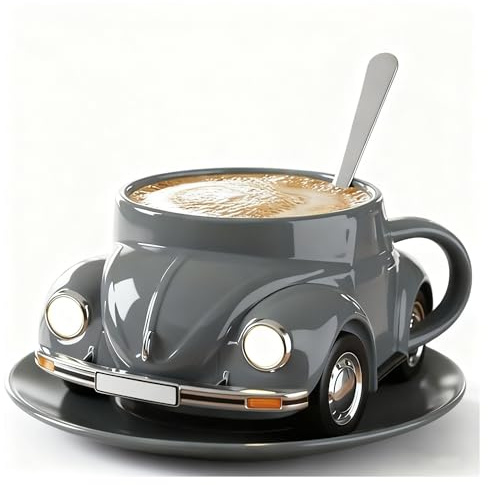 Einzigartige Teetasse in Autoform, Kaffeetasse in Autoform (350 ml), Tasse in Käferform, Weihnachts- und Valentinstagsgeschenke, Geschenke für Verliebte
