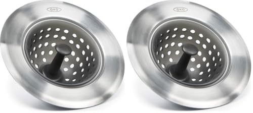 OXO Colador Good Grips para Fregadero de Cocina, Gris (Paquete de 2)