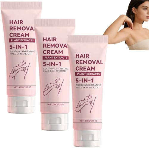 Empfindliche Haut Haarentfernung Creme, Bikini Haarentfernung Creme, Körper und Intimbereich Entfernung, feuchtigkeitsspendende nährende glatte Haut Behandlung, verzögert das Nachwachsen (3pcs)