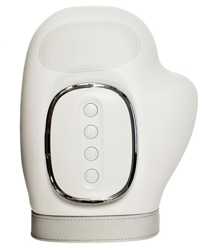 Handmassagegerät mit Wärmekompression zur Schmerzlinderung, USB Intelligenter Hand Massagegerät,5 Gänge,elektrische handmassagegeräte für Arthritis und Karpaltunnelsyndrom-Linderung (white)