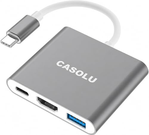 USB C auf HDMI Adapter, 4K USB Hub mit 100W PD Ladung, USB-A 3.0 Port, Multiport Adapter für iPhone 17/16/15, MacBook, Chromebook, iPad, Surface, TV, Monitor und mehr