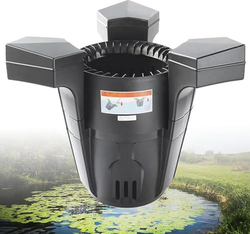 Skimmer Galleggiante per Laghetto con Pompa di Aerazione, Pulitore di Superficie Automatico per Pesci e Carpe Koi, 43W/70W Filtro Rimozione Foglie Alghe, Cavo 10m, Giardino Acquatico 43W