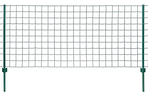vidaXL Maschendrahtzaun Komplettset 20x1,2m Stahl Grün Gartenzaun Metallzaun