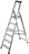 TB Davies 1202-026 Heavy-Duty Platform Step Ladder, 6 Tread, Platform Height 1.3m, Aluminium, 150kg Work Load, EN131 Professional
