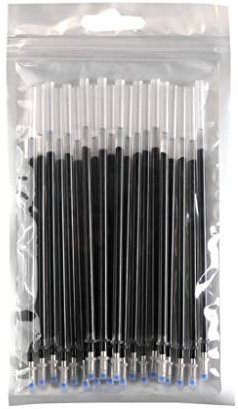 FeiliandaJJ 20Pcs Gelstifte Nachfüllungen Set Blaue Schwarz Rot Gelroller Minen Kugelschreiberminen Gel Stift Nachfüllungen zum Schreiben, Notieren & Skizzieren,für Büro Schule (Schwarz, 0.5mm)