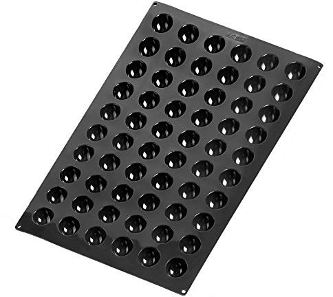 Lacor 66747 - Molde semierférica de 60 cavidades para horneado y congelación, Silicona, Libre de BPA, Ø 42x20 mm, 10 ml