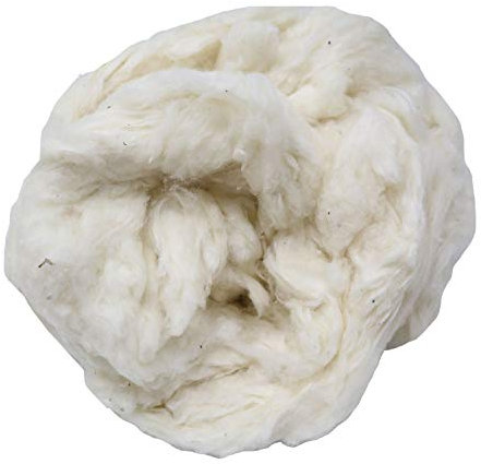 Bio Rohbaumwolle Batting Faser Naturweiß für Füllung (Rohbaumwolle 450g)