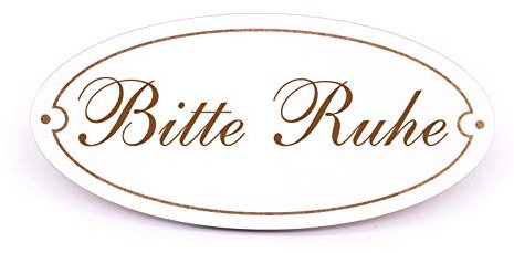 Schild Türschild Oval - Bitte Ruhe - selbstklebend Hinweisschild Dekoschild 15x7cm