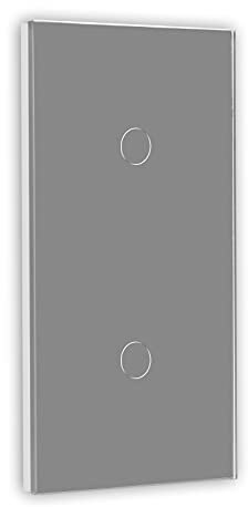BSEED Touch Lichtschalter 1 Fach 1 Weg mit 1 Fach 1 Weg Wandschalter mit Glasscheibe 3-500W Berührungssensor EU Standard Wandlichtschalter 157mm - grau