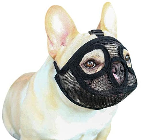 Maulkörbe Hund Korbmaulkorb Kurzer Schnauze Maulkorb Bulldogge Mops Korbmaulkorb Einstellbar Hundemundabdeckung PVC Atmungsaktiv Abdeckung Hundemaske Verhindert Beißen Bellen