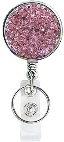 Einziehbarer Ausweishalter, leichter Kunststoff-Ausweishalter, einziehbarer Kartenhalter mit Gürtelclip für Krankenschwester,Lehrer, Studenten(1 Pack Pink)