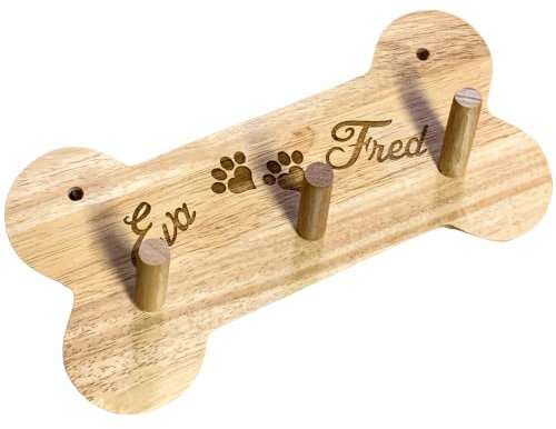 Personalised Dog Lead Hanger - Wooden dog lead hooks plaque