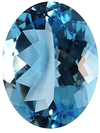 CaratYogi Natürlicher blauer Topas, natürlicher loser Edelstein, ovale Form, Geburtsstein, Chakra-Heilstein, Schmuck, Astronomie und Astrologie, Zeichen, 10 Karat