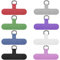 8 Pack Phone Tether Tabs, 8 Colors Universal Cell Phone Lanyard Fabric Canvas Patch Pad Sticker Anti-Lost Attachment Hanging Metal Ring Replacement for Smartphone Mobile Safety Wrist Neck Strap