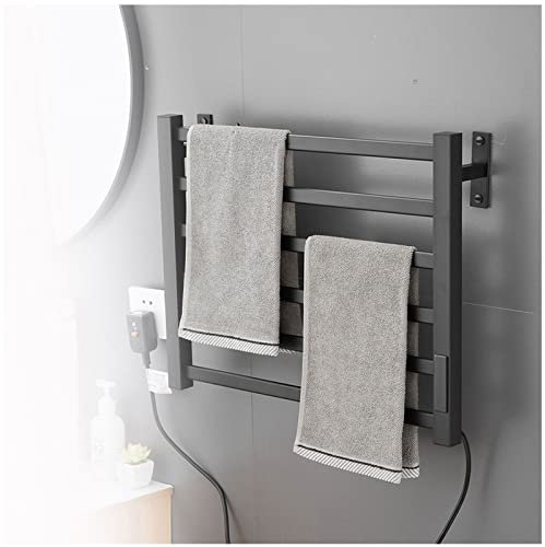 ADITAM Porte Serviettes Electrique, avec Minuterie ModèLes CâBléS Porte Serviette Salle De Bain sur Pied, Porte Serviette sur Pied Chauffant,585x455mm