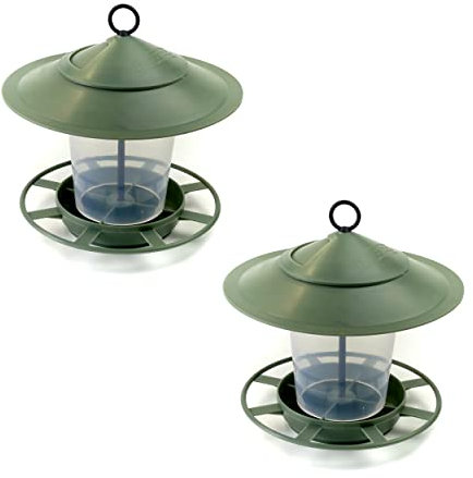 etree Easy Clean Hanging Lantern Bird Feeder (2025 Design) - Prevent Disease & Protect Wildlife Slate Green Pack of 2
