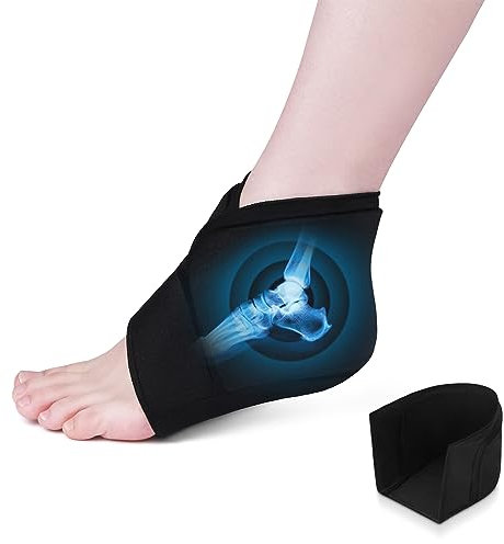 Helthrelife Gel Cheville Ice Pack Wrap réglable pour douleur au talon, fasciite plantaire, tendinite d'Achille, talons secs fissurés, entorse, blessures sportives