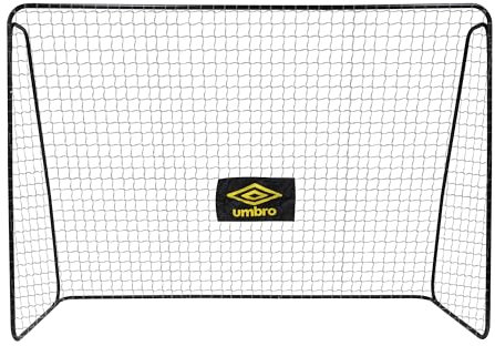 Umbro Fußballtor - Fussballtor 300 x 120 x 205 cm - Fußball Tor - Fussballtore für Garten Kinder und Erwachsene - Fussball Trainingszubehör für Innen und Außen - Metall - Schwarz/Gelb