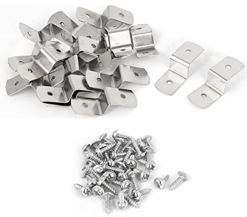 TA-VIGOR Metal Z Shape Photo Picture Frame Braces Brackets with Screws 40mm x 13mm x 11mm - Set of 20