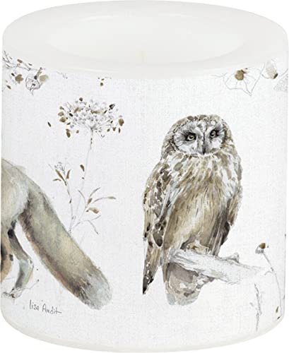 Kerze Windlicht Waldtiere Tischdeko Geburtstag Herbst Weihnachten Jäger Ø 7,5 x H 7,5 cm