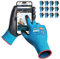 KAYGO 12 Paar Arbeitshandschuhe Touchscreen PU beschichtet Schutzhandschuhe, antirutsch Griff an Handflächen und Fingern, Geeignet für DIY allgemeine Arbeit Gartenarbeit (Blau, S, Gr 7)