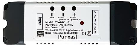 Punxasl 2 Kanal Momentan Tipprelais, Motorsteuerung Trockenkontakt-Relaisschalter, Tuya USB 5 V/AC 85-250 V Intelligenter WLAN-Momentschalter Wifi Kanal Schalter