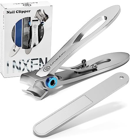 Cortauñas para Uñas Gruesas, Cortauñas INXEN con Abertura Extra Ancha para Uñas de Duras, Cortauñas de Acero Inoxidable Alicates uñas Grande,Set Manicura Pedicura para Hombres Mujeres con Lima de Uñas