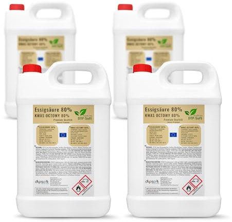 20l Essigsäure 80% Premium Qualität Essigessenz 4x5 liter