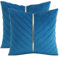 Tosleo 2 Stück Samt Kissenbezüge 45x 45 cm Dekorative Kissenhülle mit Gold Leder Luxus Moderne für Wohnzimmer Schlafzimmer Sofa Kissen Bett