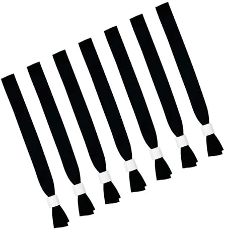 Cosswe 50 Stück Event Handgelenkband Stoffarmbänder Festival Armbänder Partyarmbänder Verstellbare Stoff Einlassbändchen für Veranstaltungen/Festival/Konzerte(Schwarz)