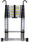 HUIYOPU Telescopic Ladder 3.2m/8.5ft, Aluminium Loft Ladder Extendable with Hooks, Adjustable Step, Used for Daily Maintenance, Building, Camping, etc.