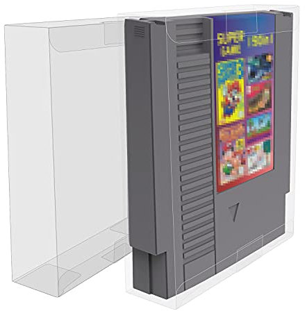 ASTONEY 10 Stück transparente Box-Schutzhüllen für NES-Wagen, NES-Patronen, transparente Kunststoffhülle, Premium-Qualität, transparenter Kunststoffschutz, extra stabil, transparente Hülle mit