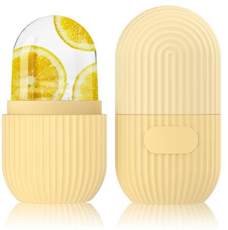 GeeRic Ice Roller,Ice Roller,GesichtGesichtsmassag,Facial Eisroller, Gesicht Straffung, Anti-Aging Falten Straffen Dunkle Ringe Reduzieren Muskelkater Gelb